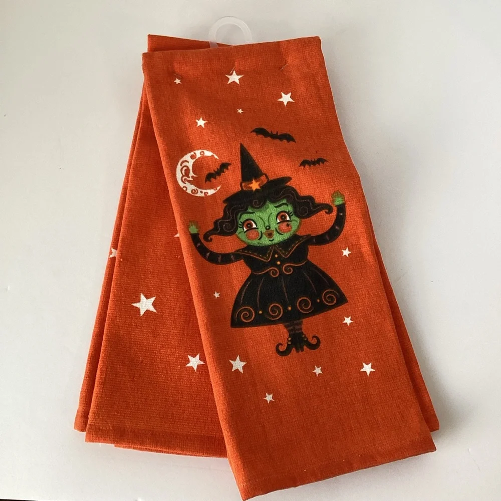JOHANNA PARKER: 2 piece orange witch kitchen towels set